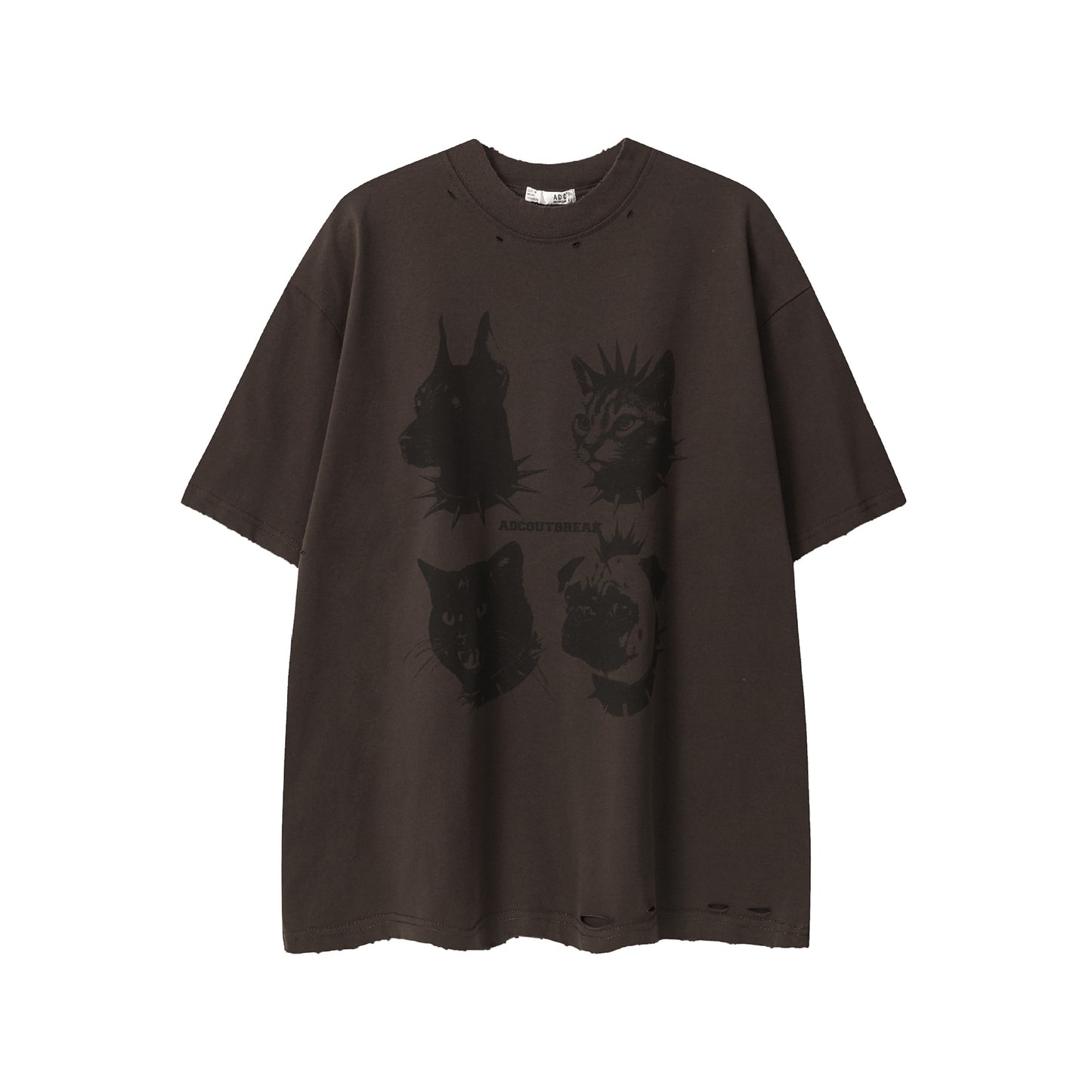 Damage Animal Print Short Sleeve T-Shirt WN25808