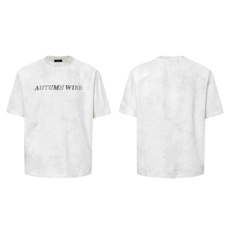 Metal Design Shoulder-Pad Short Sleeve T-Shirt WN20337