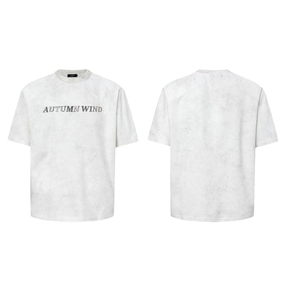 Metal Design Shoulder-Pad Short Sleeve T-Shirt WN20337