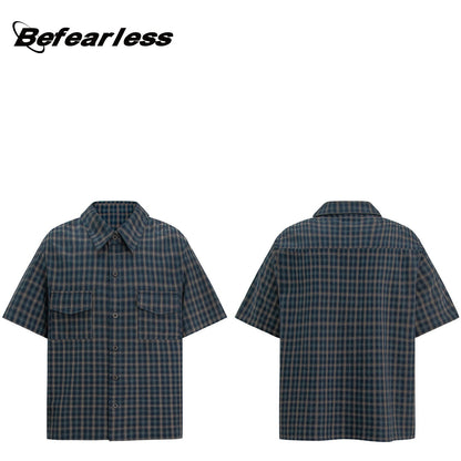 Plaid Pocket Boxy Fit Short Sleeve Shirt WN26242