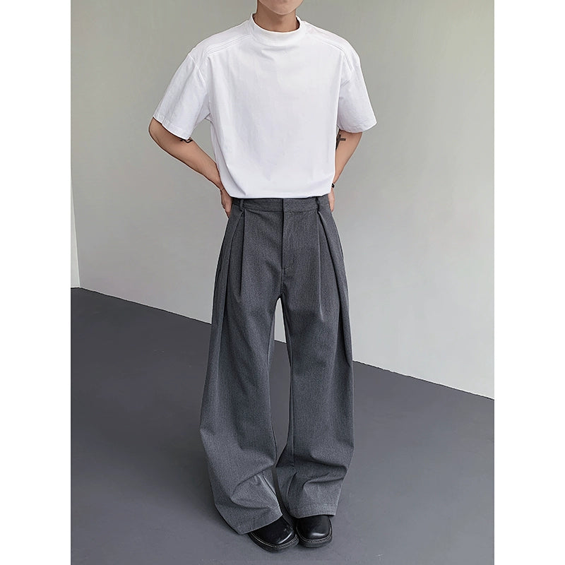 Plain Design Longer hem Trousers WN19303