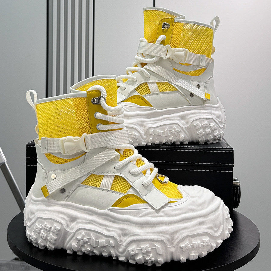 Mesh Strap Buckle Platform Sneaker Boots WN24682