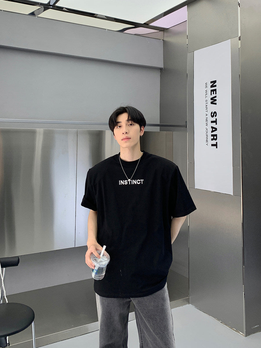 Letter Print Oversize Short Sleeve T-Shirt WN24922