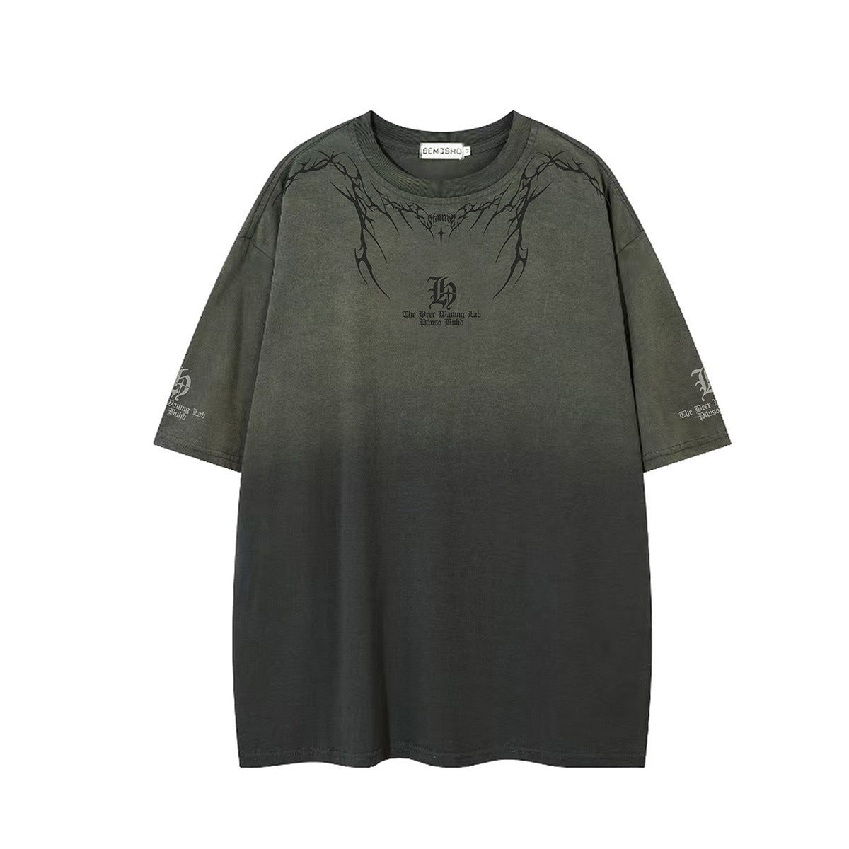 Gradient Thorn Print Short Sleeve T-Shirt WN25510
