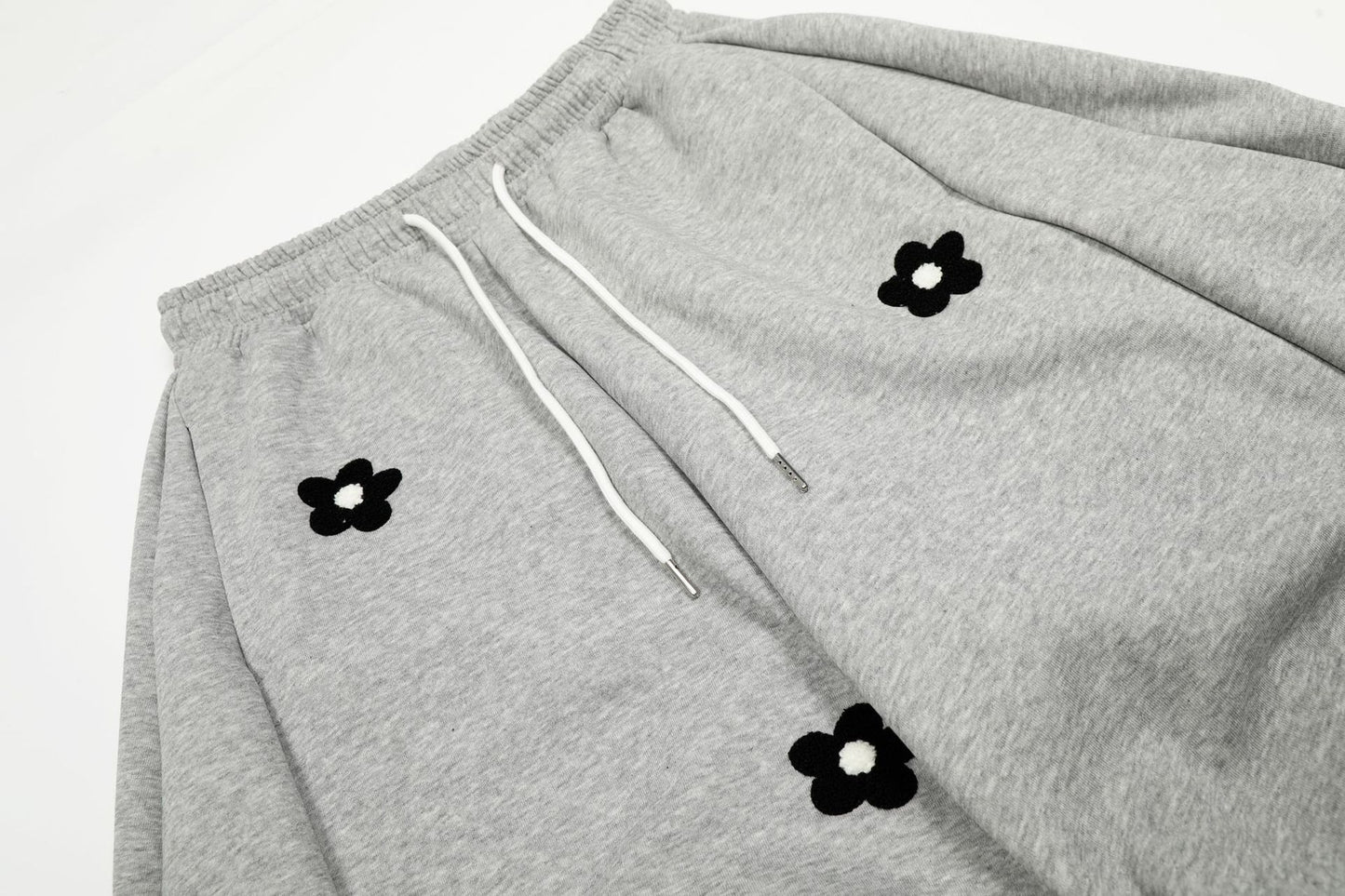 Flower Print Drawstring Wide Leg Sweatpants WN25427