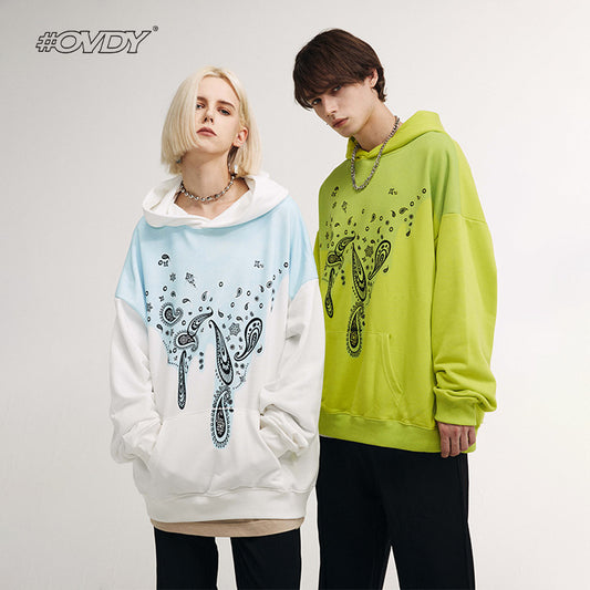 Paisley Print Oversize Hoodie WN12379