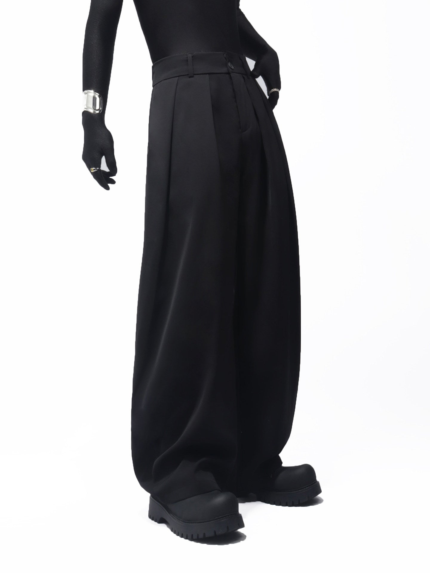 Rhinestone Shoulder-Pad Short Tailored Jacket & Rhinestone Flare Trousers Setup WN23709