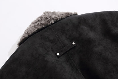 Fake Fur Trim Suede Quilting Jacket WN27914