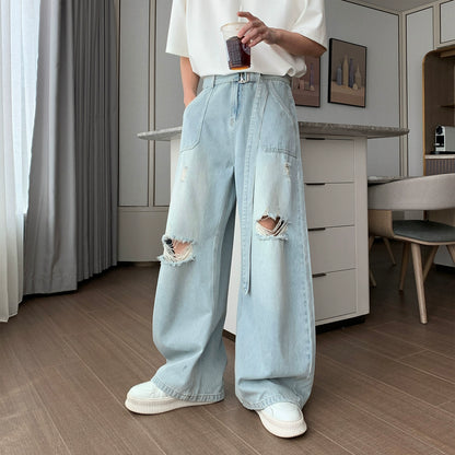 Damage Denim Short Sleeve Shirt & Denim Jeans Setup WN20423