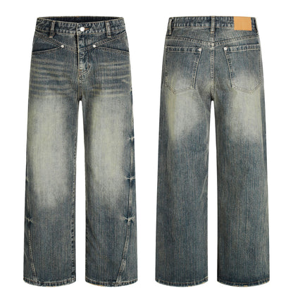Fade Washed Straight Denim Jeans WN25940