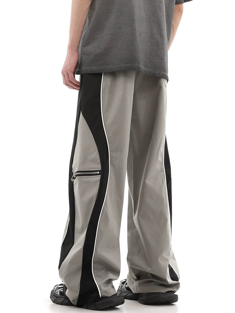 Color-Block Wide-Leg Sporty Pants WN10317