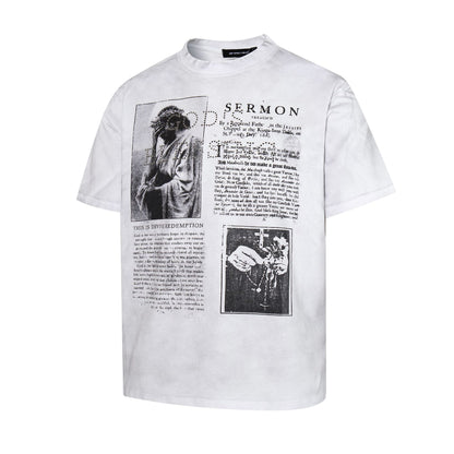 Portrait Letter Print Short Sleeve T-Shirt WN25545