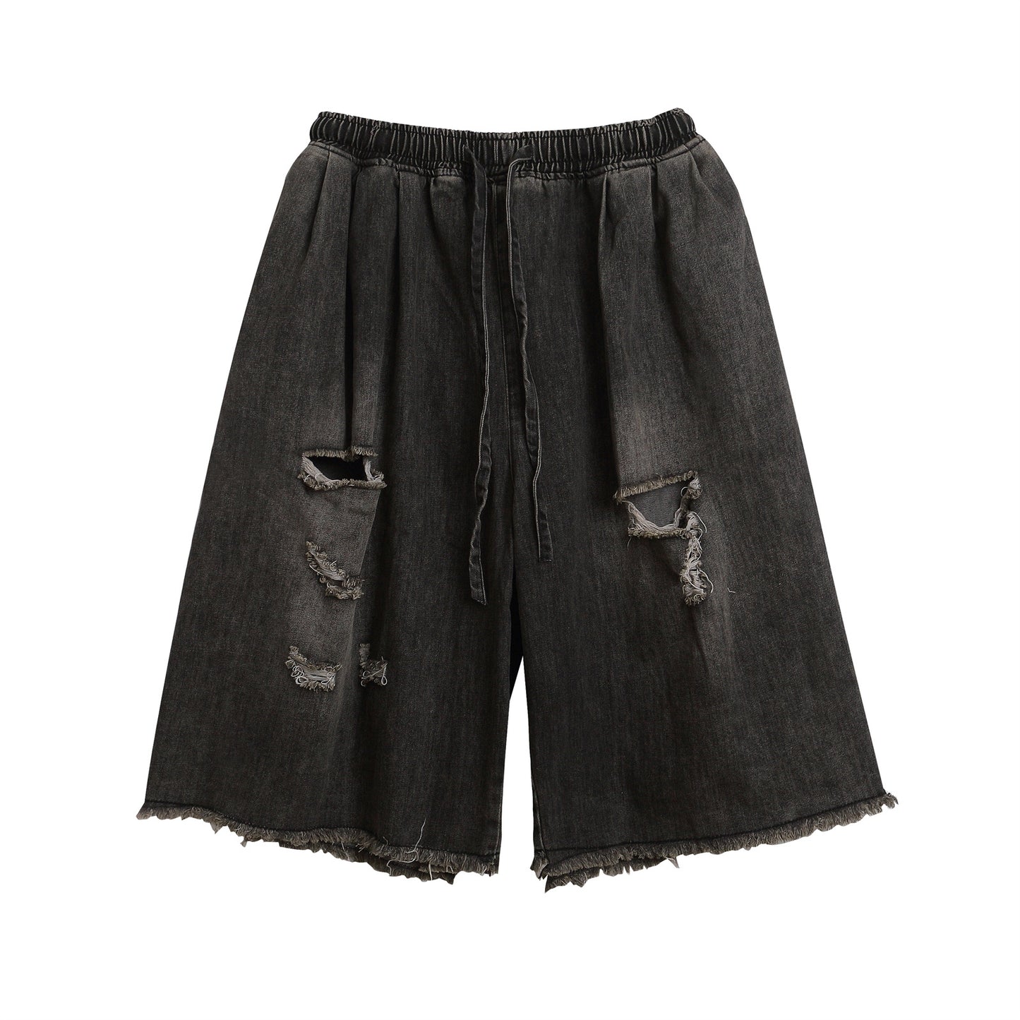 Damage Raw Hem Denim Half Jeans WN26784