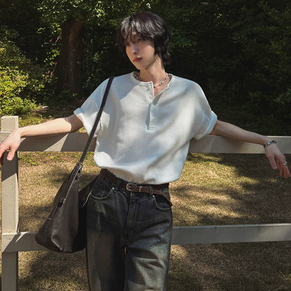 Henley Neck Short Sleeve T-Shirt WN20228