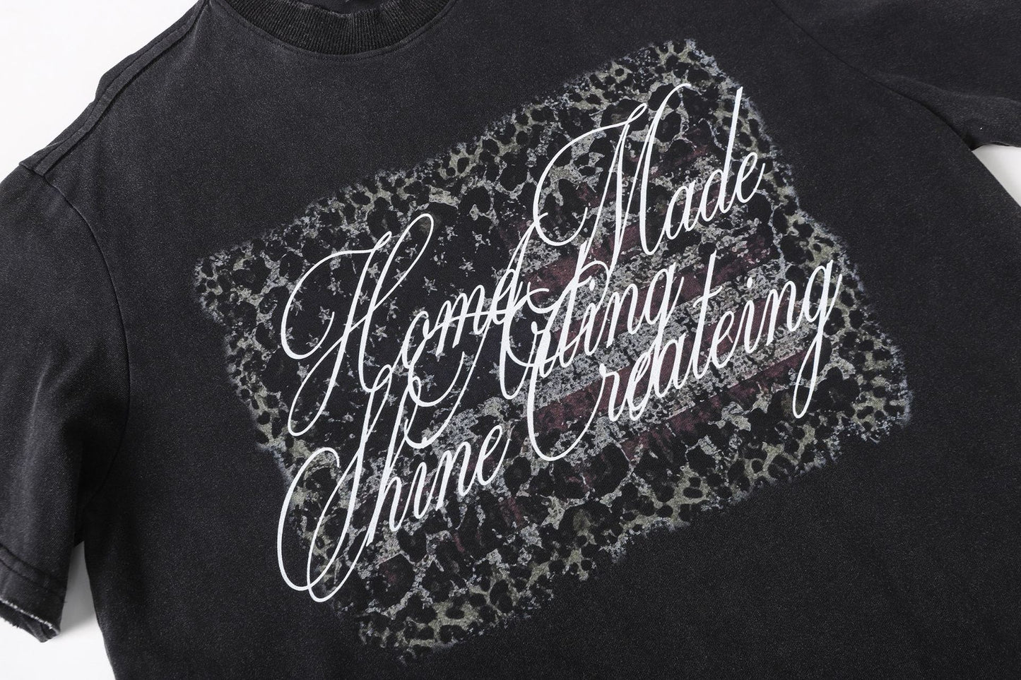Fake Layered Camo Letter Print Washed Long Sleeve T-Shirt WN25609