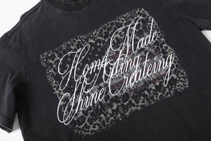 Fake Layered Camo Letter Print Washed Long Sleeve T-Shirt WN25609