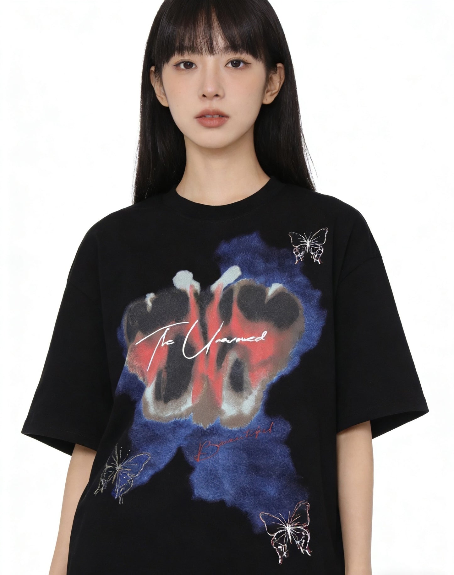 Butterfly Graphic Print Short Sleeve T-Shirt WN25493