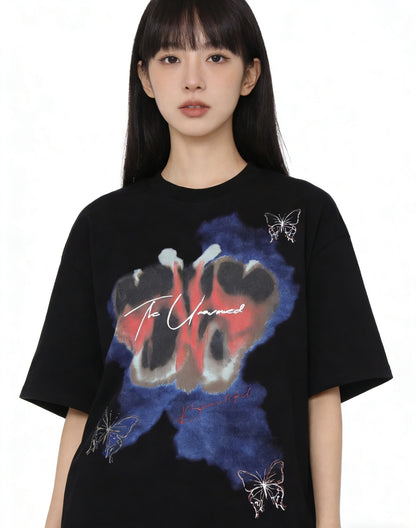 Butterfly Graphic Print Short Sleeve T-Shirt WN25493