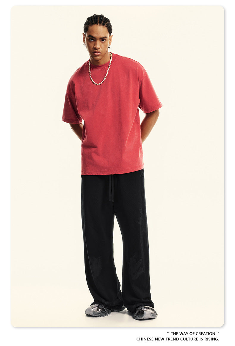 Washed Oversize Short-sleeve T-shirt WN6455