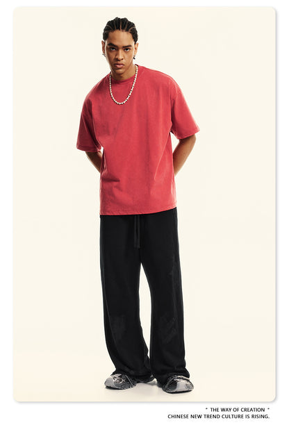 Washed Oversize Short-sleeve T-shirt WN6455