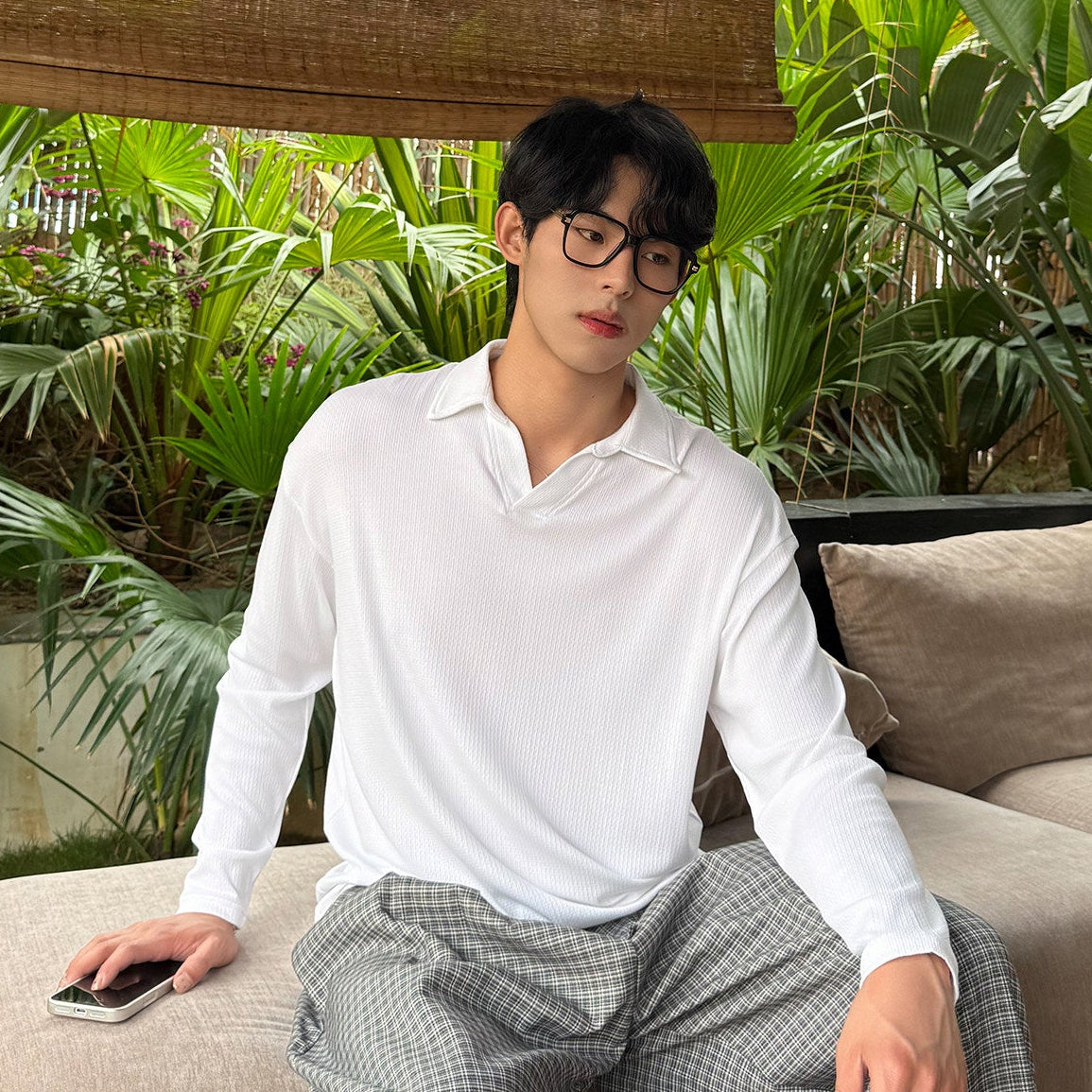 Skipper Rib Long Sleeve Polo Shirt WN24975