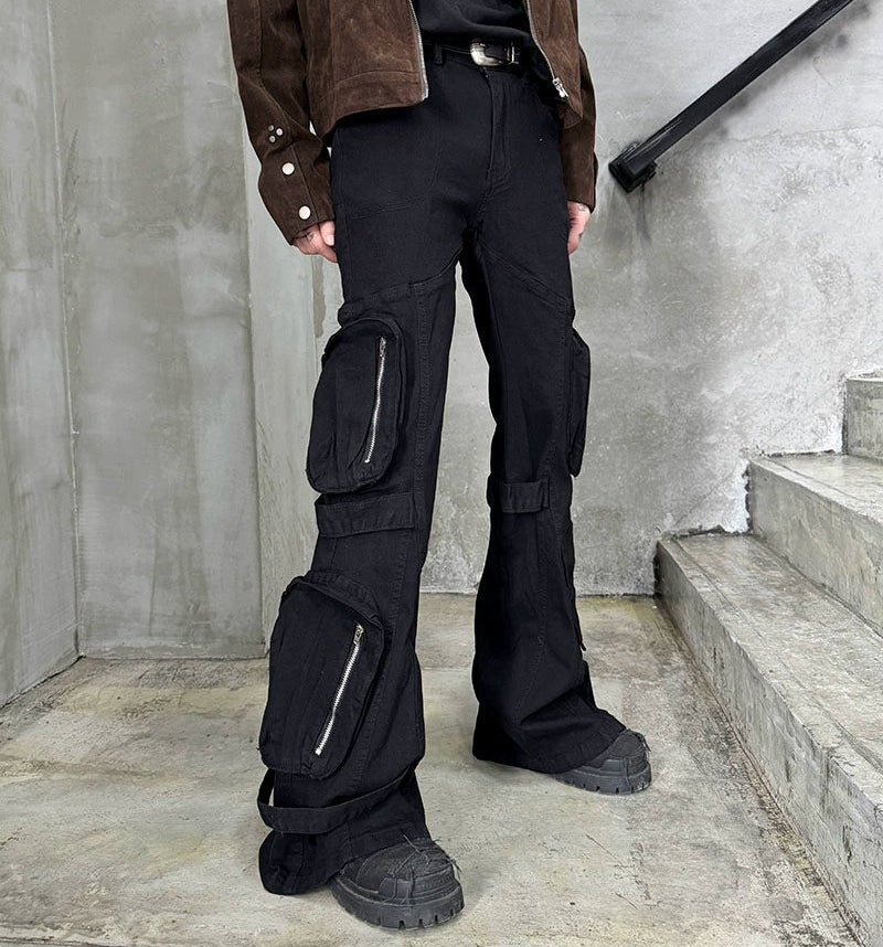 Multi-Pocket Flare Cargo Pants WN21170