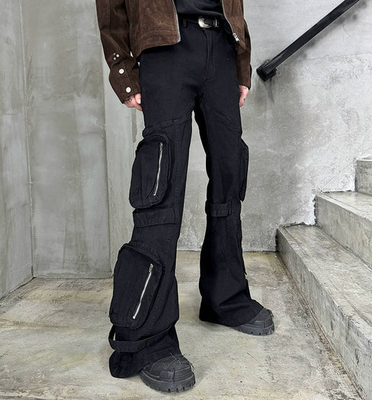 Multi-Pocket Flare Cargo Pants WN21170