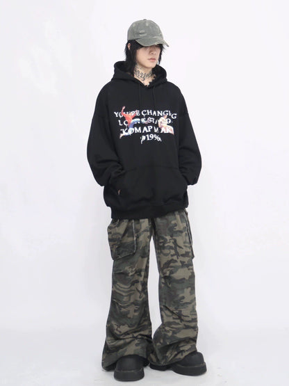 Letter Print Pullover Hoodie WN8388