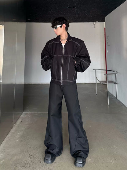 Pleats Draped Flare Wide Leg Trousers WN16749