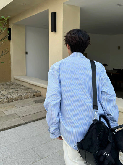 Striped Oversize Long Sleeve Shirt WN23195