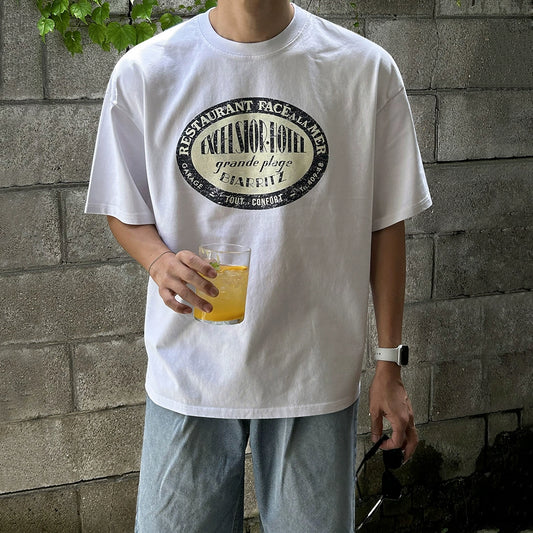 Graphic Letter Print Oversize Short Sleeve T-Shirt WN20293