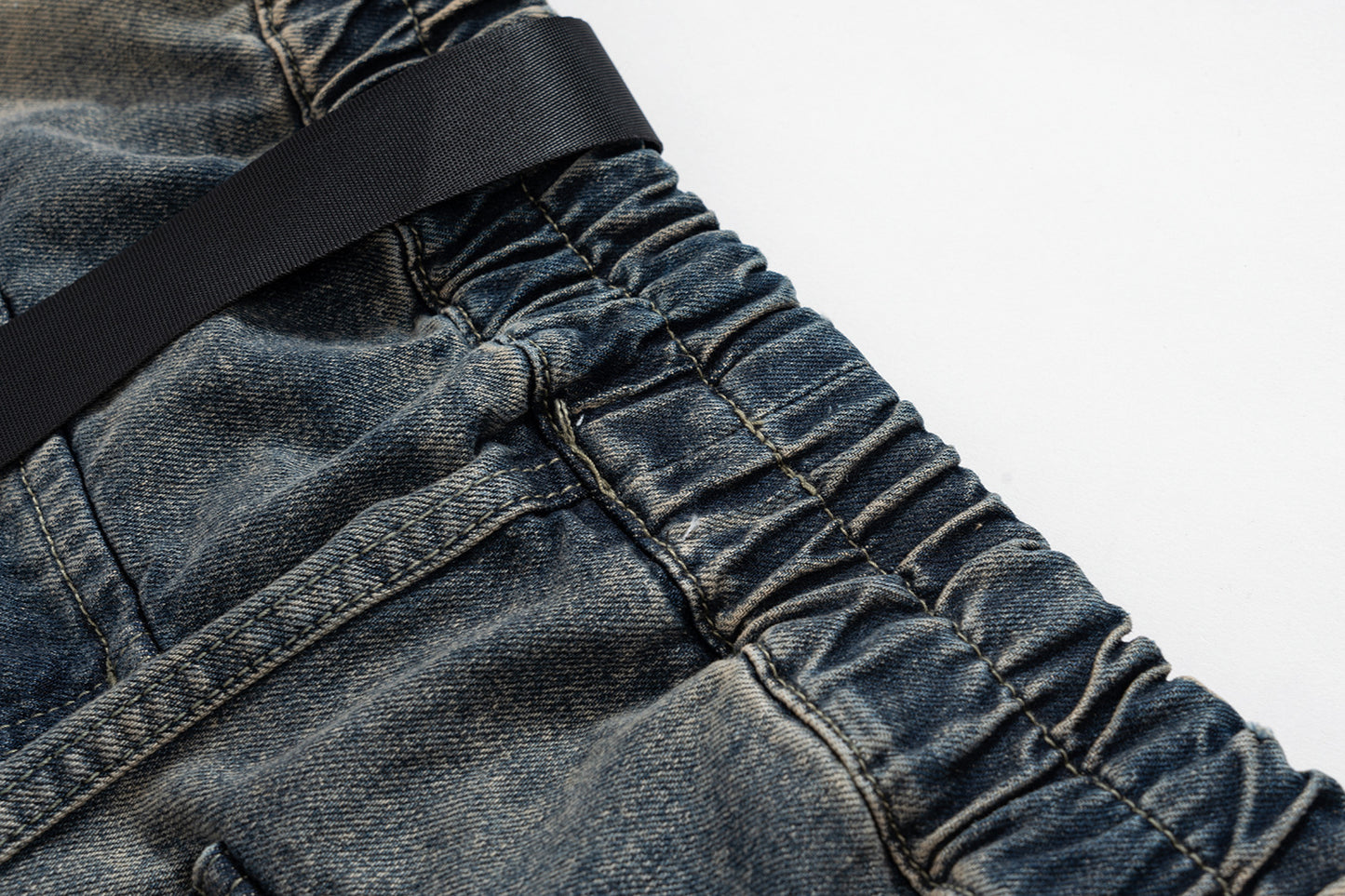 Gradient Washed Wide-Leg Cargo Denim Jeans WN11310