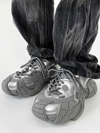 Chunky Sole Mesh Design Large Toe Shoes WN19184