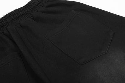 Washed Studs Number Print Wide Leg Pants WN25536