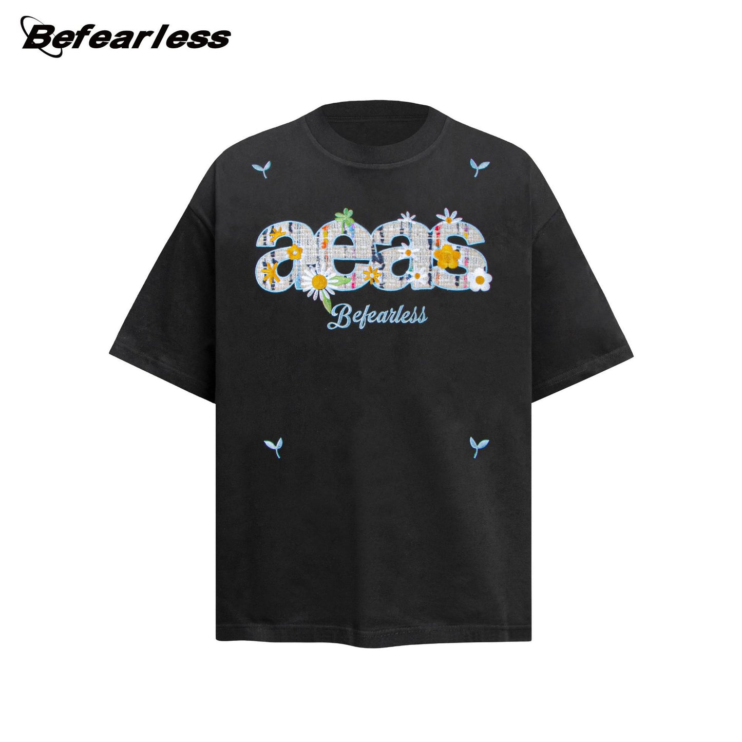 Flower Letter Print Short Sleeve T-Shirt WN26214