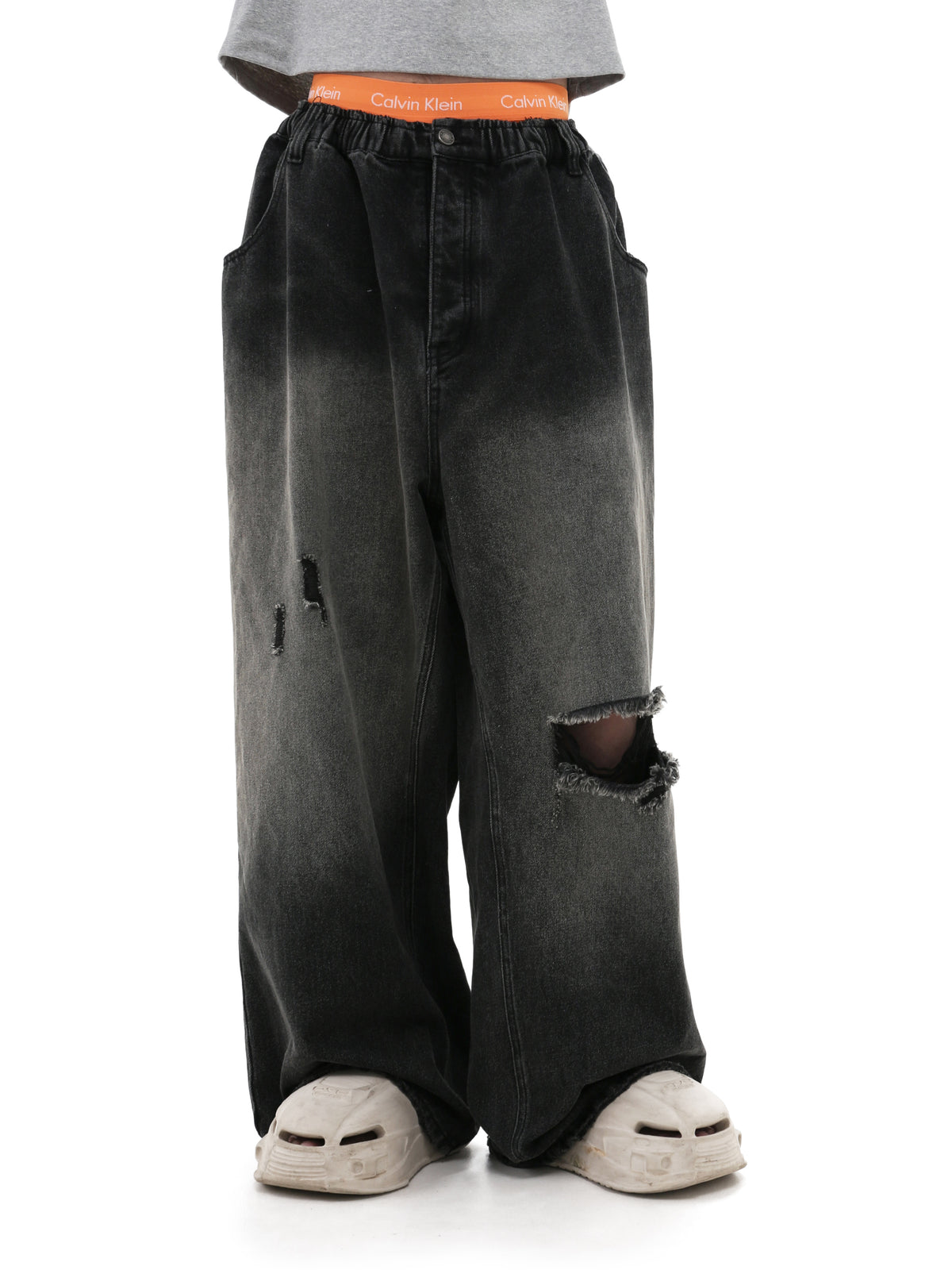 Damage Wide Leg Denim Jeans WN8007 – WONDER NOAH