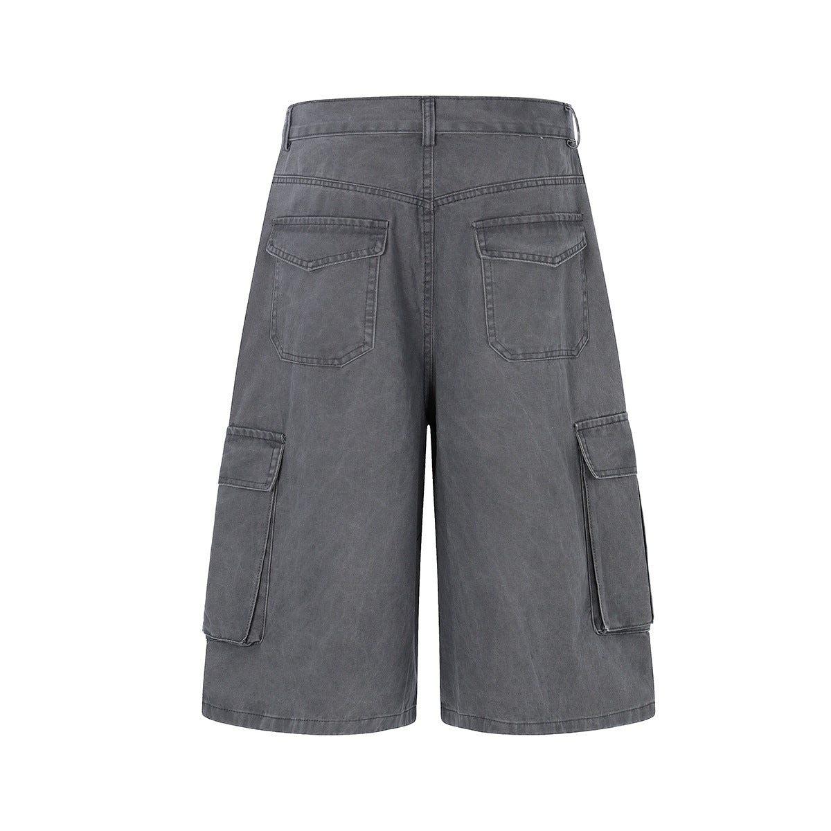 Washed Wide Leg Cargo Half Pants WN25647