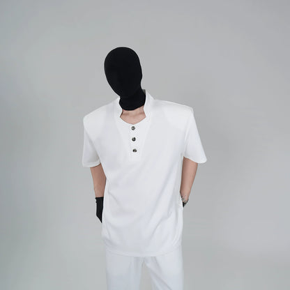 Stand-Neck Short Sleeve T-Shirt WN17305