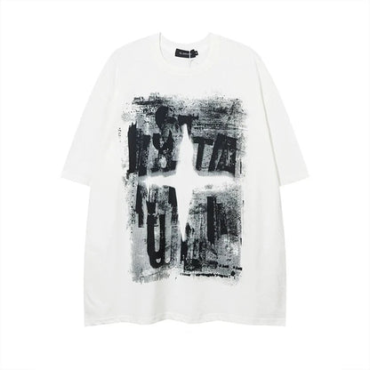 Oversize Print Short-sleeve T-shirt WN5496