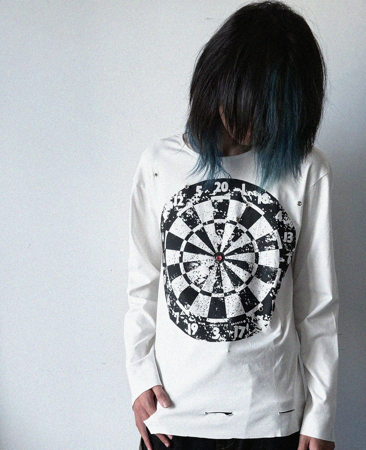 Graphic Letter Damage Long Sleeve T-shirt WN20911