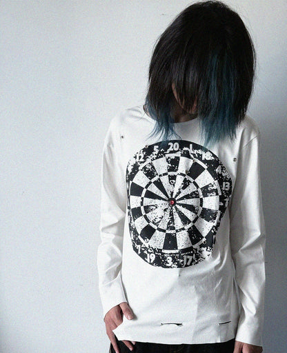 Graphic Letter Damage Long Sleeve T-shirt WN20911