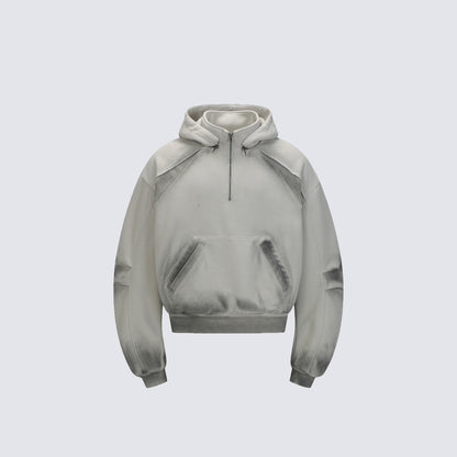 Tie-Dye Contrast Panel Half-Zip Hoodie WN28052