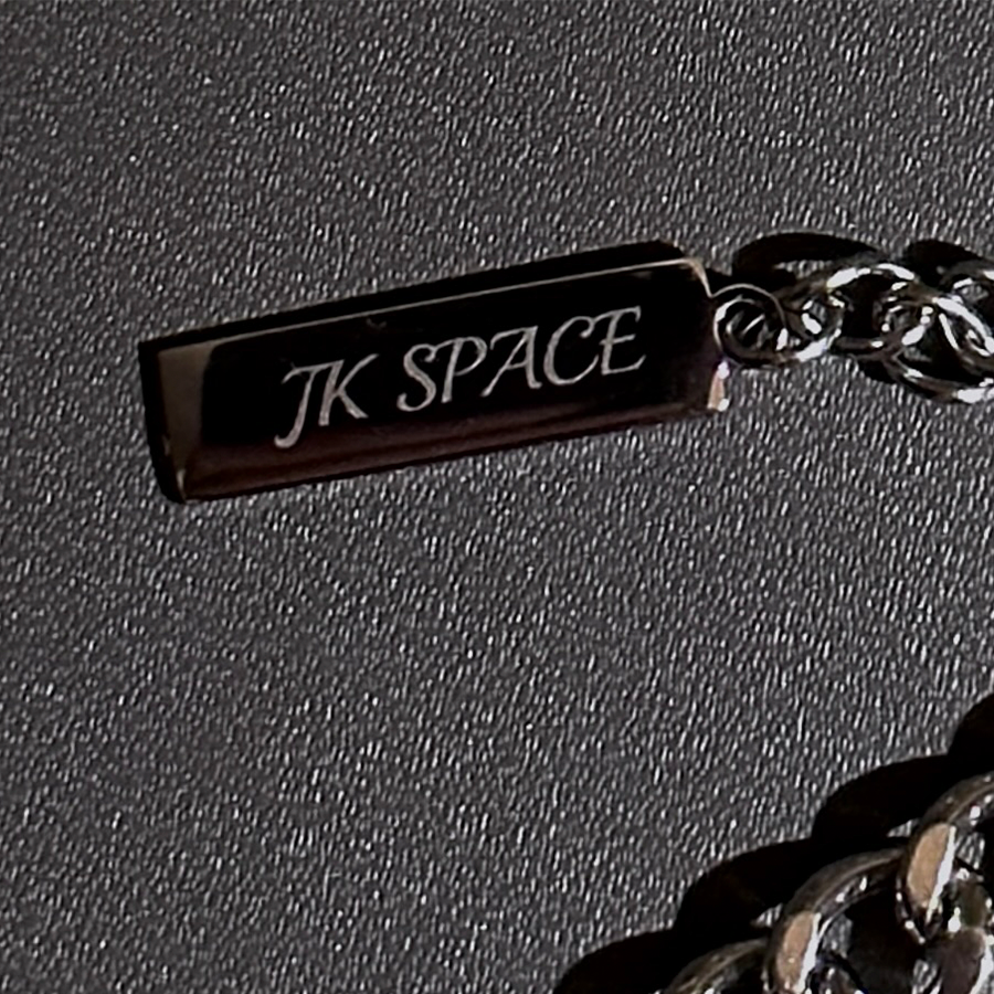 WN25227 JKSPACE original self-made steel ball pearl-inlaid brick cross-patch collarbone chain necklace ins, men's and women's couple pendants WN25227