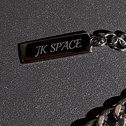 WN25227 JKSPACE original self-made steel ball pearl-inlaid brick cross-patch collarbone chain necklace ins, men's and women's couple pendants WN25227