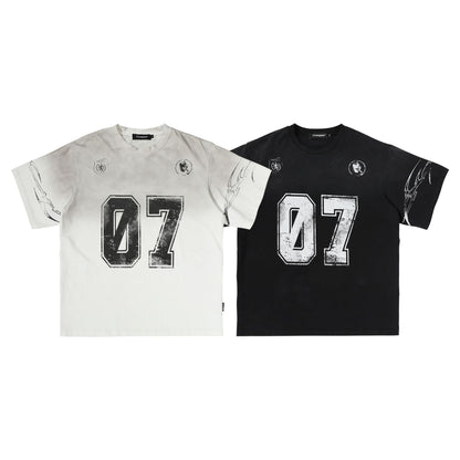 Washed Number Print Short Sleeve T-Shirt WN25385