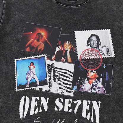 Portrait Design Washed Oversize Short Sleeve T-Shirt WN18591