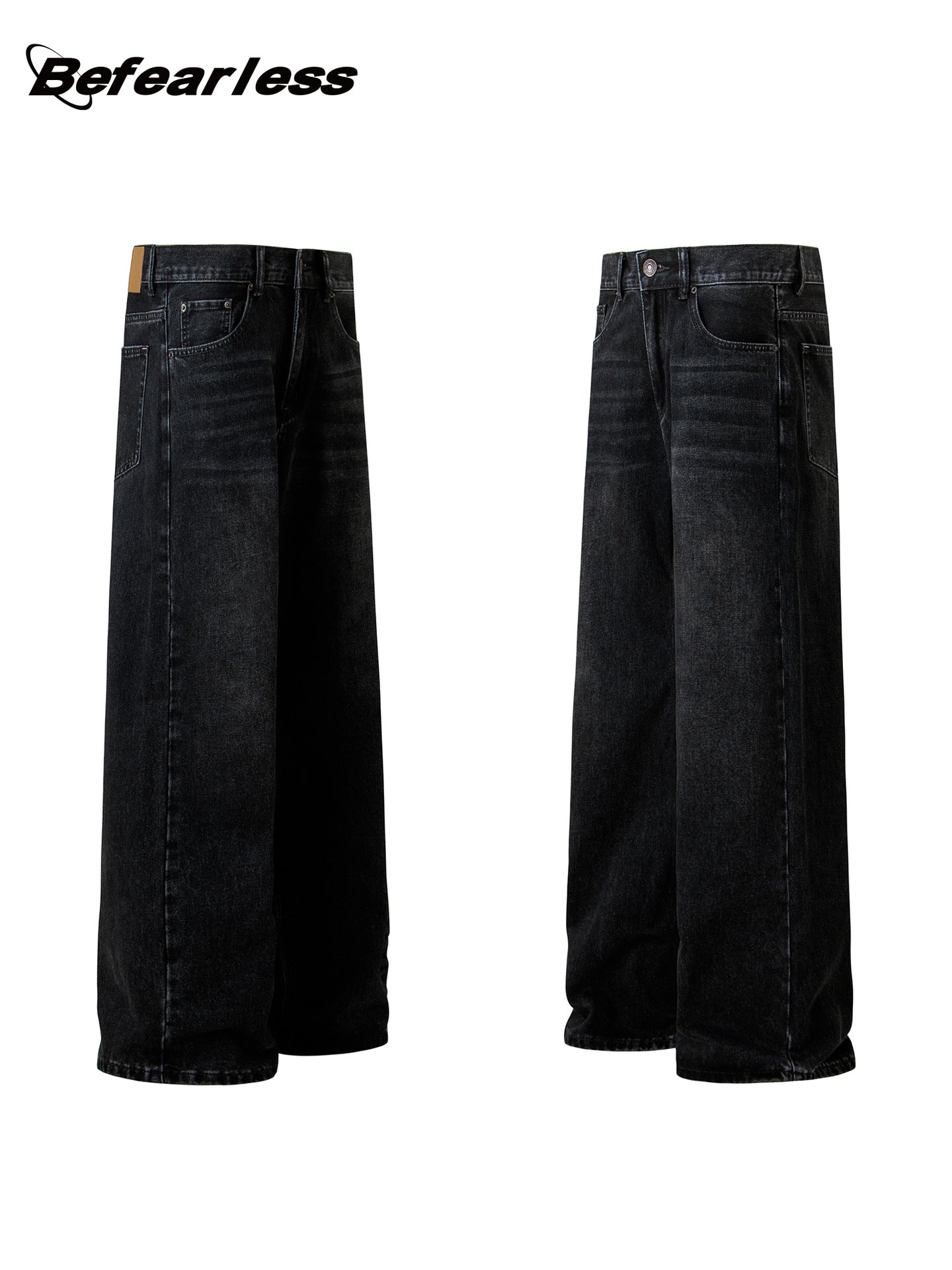 Heavyweight Washed Wide Leg Denim Jeans WN26192