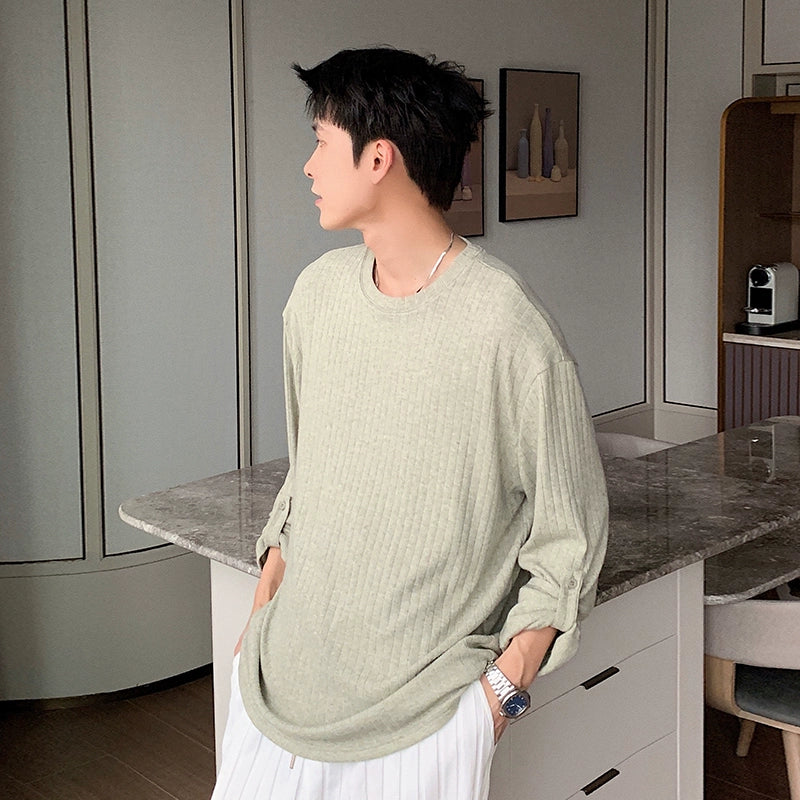 Waffle Knit Long Sleeve T-Shirt WN20396