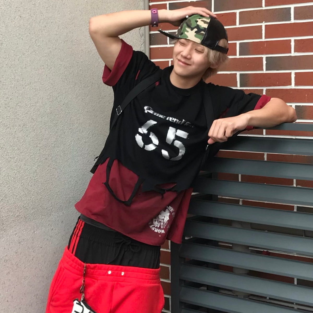 Damage Graphic Oversize Short Sleeve T-Shirt WN27148
