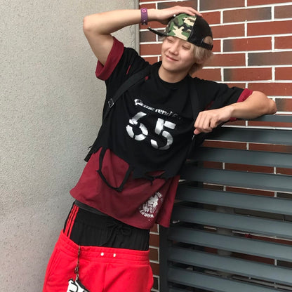 Damage Graphic Oversize Short Sleeve T-Shirt WN27148